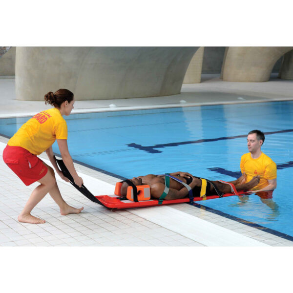 PXB Pool Extraction Board removing swimmer from the pool