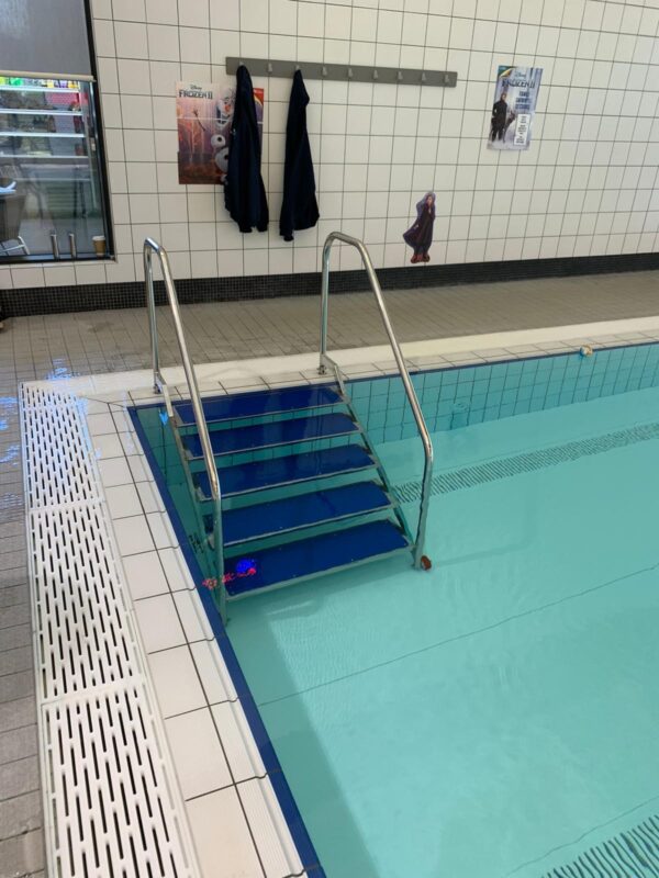 Pool Access Steps installed into a leisure centre