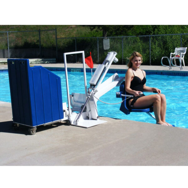 Portable Pro 2 Pool Lift with a user