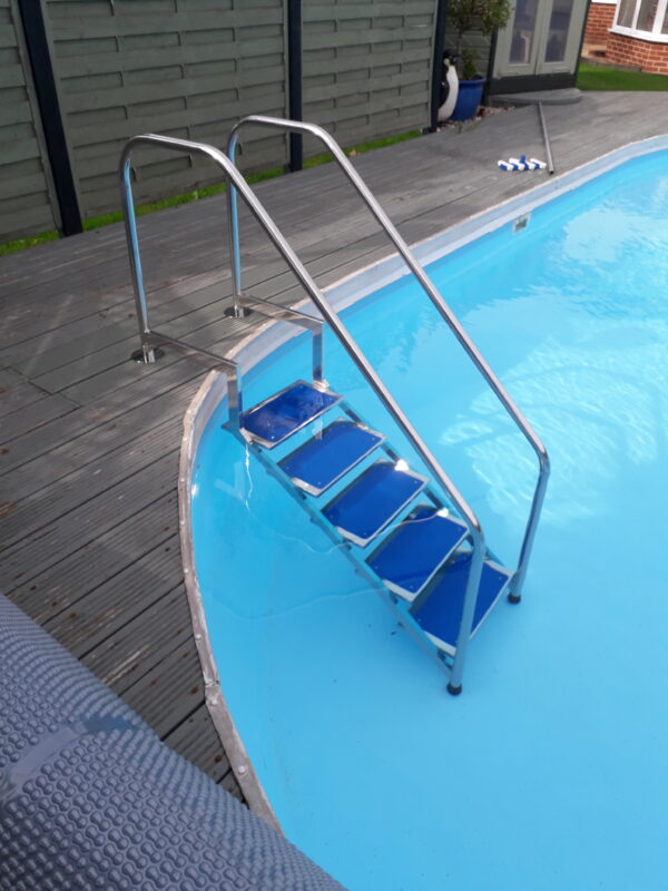 Pool Access Steps installed into a private pool